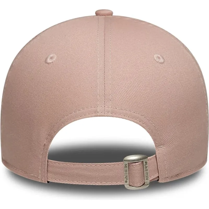 lyserod-justerbar-buet-kasket-med-lyserodt-logo-til-kvinder-9forty-league-essential-fra-new-york-yankees-mlb-fra-new-era