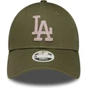 gron-justerbar-curved-kasket-til-kvinder-9forty-metallic-fra-los-angeles-dodgers-mlb-fra-new-era
