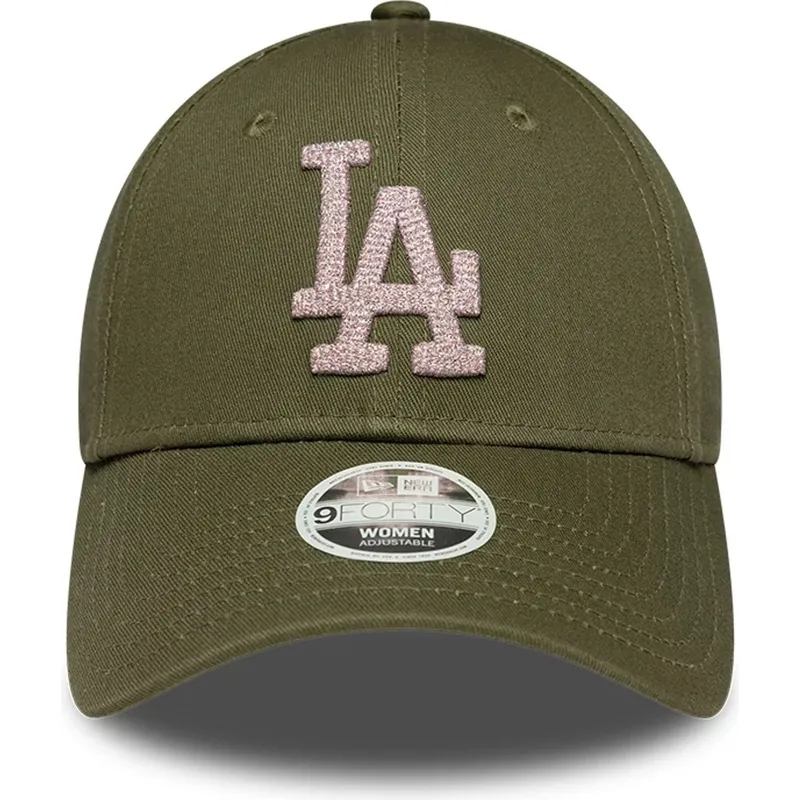 gron-justerbar-curved-kasket-til-kvinder-9forty-metallic-fra-los-angeles-dodgers-mlb-fra-new-era