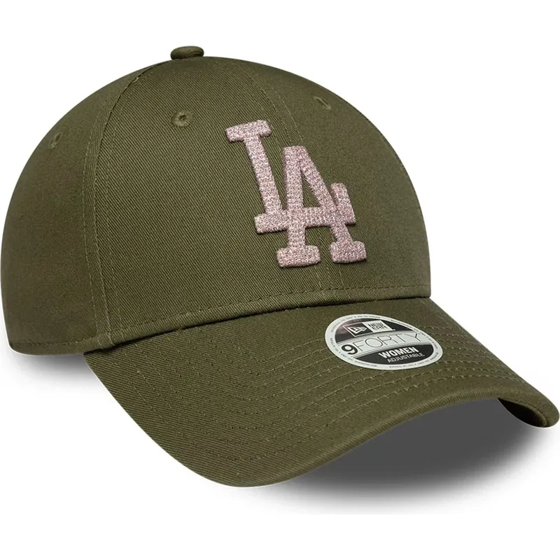 gron-justerbar-curved-kasket-til-kvinder-9forty-metallic-fra-los-angeles-dodgers-mlb-fra-new-era