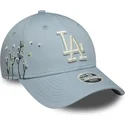 bla-justerbar-buet-kasket-til-kvinder-9forty-floral-icon-fra-los-angeles-dodgers-mlb-fra-new-era