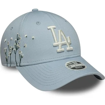 Blå justerbar buet kasket til kvinder 9FORTY Floral Icon fra Los Angeles Dodgers MLB fra New Era