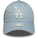 bla-justerbar-buet-kasket-til-kvinder-9forty-floral-icon-fra-los-angeles-dodgers-mlb-fra-new-era