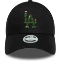 sort-justerbar-curved-kasket-til-kvinder-9forty-floral-infill-fra-los-angeles-dodgers-mlb-fra-new-era