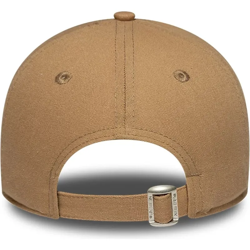 brun-justerbar-buet-kasket-til-kvinder-9forty-linen-fra-los-angeles-dodgers-mlb-fra-new-era