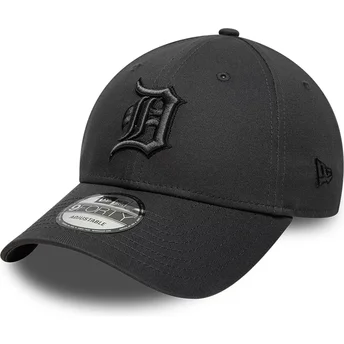 Sort justerbar kurvet kasket med sort logo 9FORTY Team Outline fra Detroit Tigers MLB fra New Era