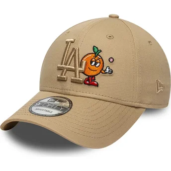 Brun justerbar buet kasket med brunt logo 9FORTY Tonal Icon fra Los Angeles Dodgers MLB fra New Era