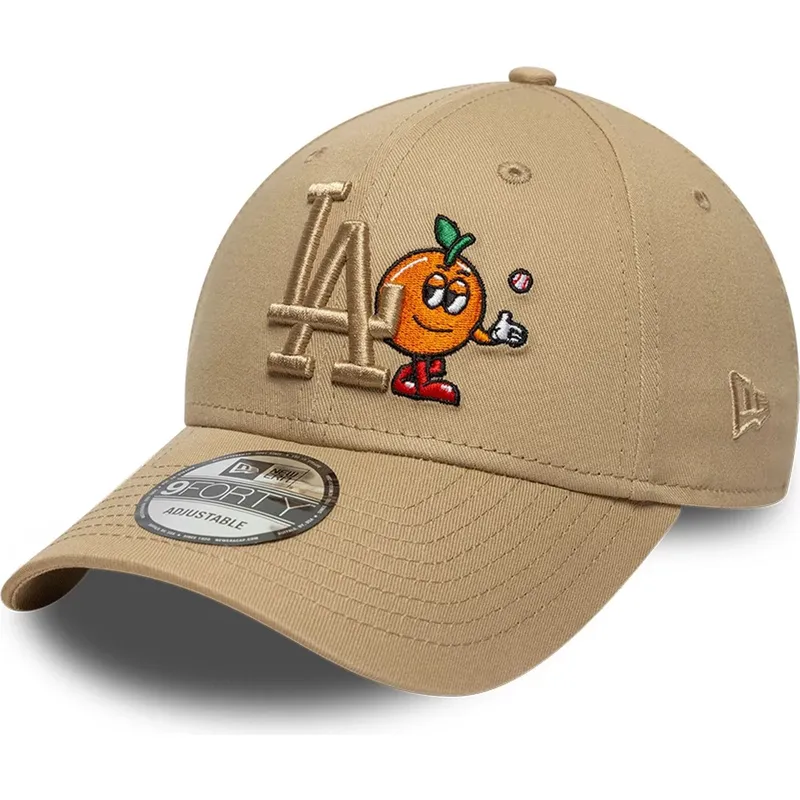 brun-justerbar-buet-kasket-med-brunt-logo-9forty-tonal-icon-fra-los-angeles-dodgers-mlb-fra-new-era