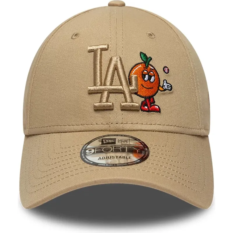 brun-justerbar-buet-kasket-med-brunt-logo-9forty-tonal-icon-fra-los-angeles-dodgers-mlb-fra-new-era