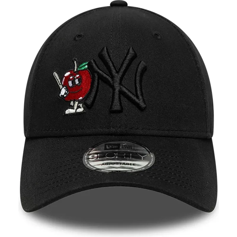 sort-justerbar-curved-kasket-med-sort-logo-9forty-tonal-icon-fra-new-york-yankees-mlb-fra-new-era
