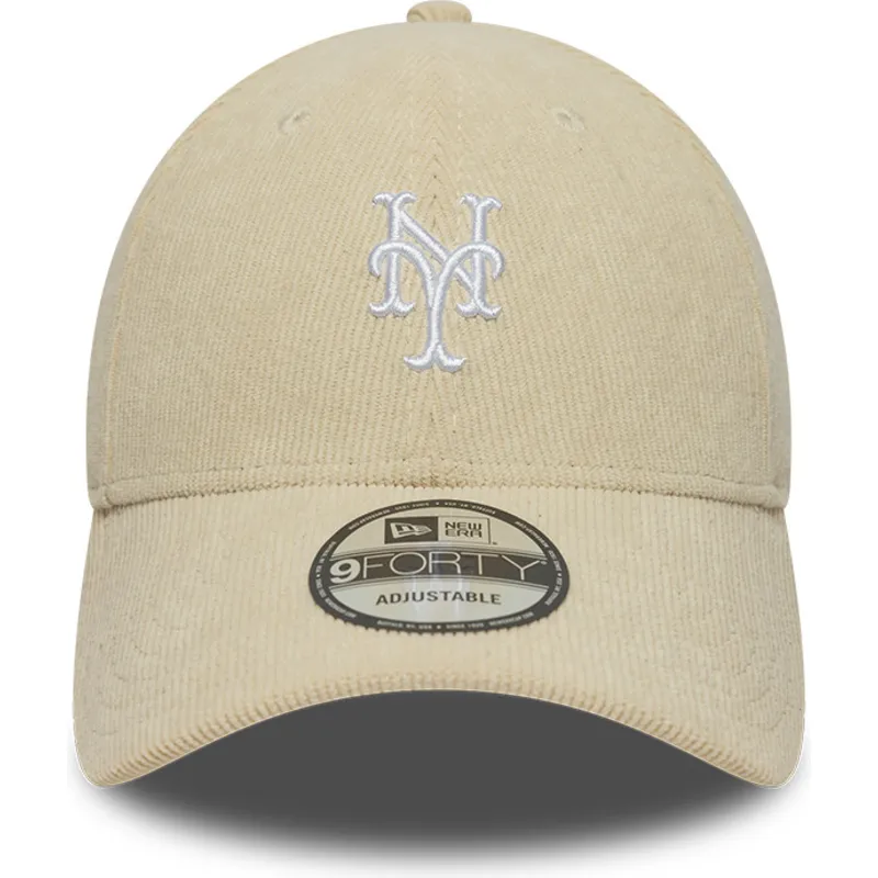 buet-beige-justerbar-9forty-soft-cord-kasket-fra-new-york-mets-mlb-fra-new-era