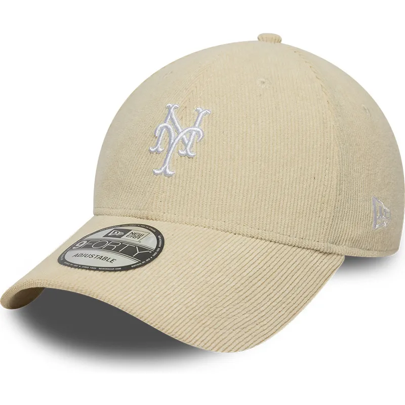 buet-beige-justerbar-9forty-soft-cord-kasket-fra-new-york-mets-mlb-fra-new-era