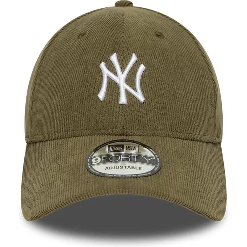gron-justerbar-curved-kasket-9forty-soft-cord-fra-new-york-yankees-mlb-fra-new-era