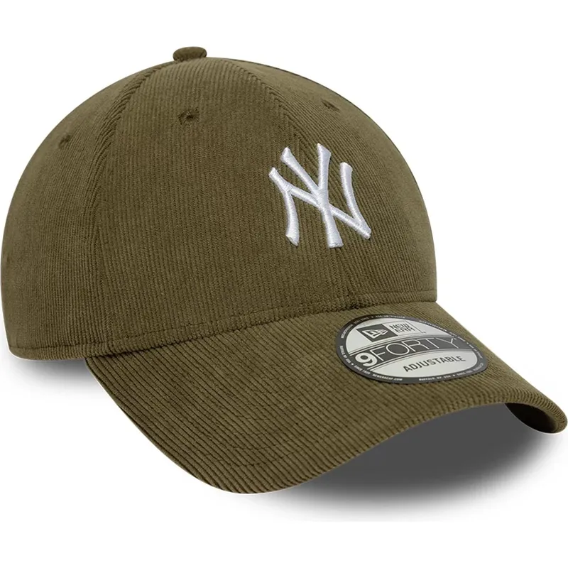 gron-justerbar-curved-kasket-9forty-soft-cord-fra-new-york-yankees-mlb-fra-new-era