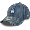 bla-justerbar-kurvet-kasket-9forty-acid-wash-denim-fra-los-angeles-dodgers-mlb-fra-new-era
