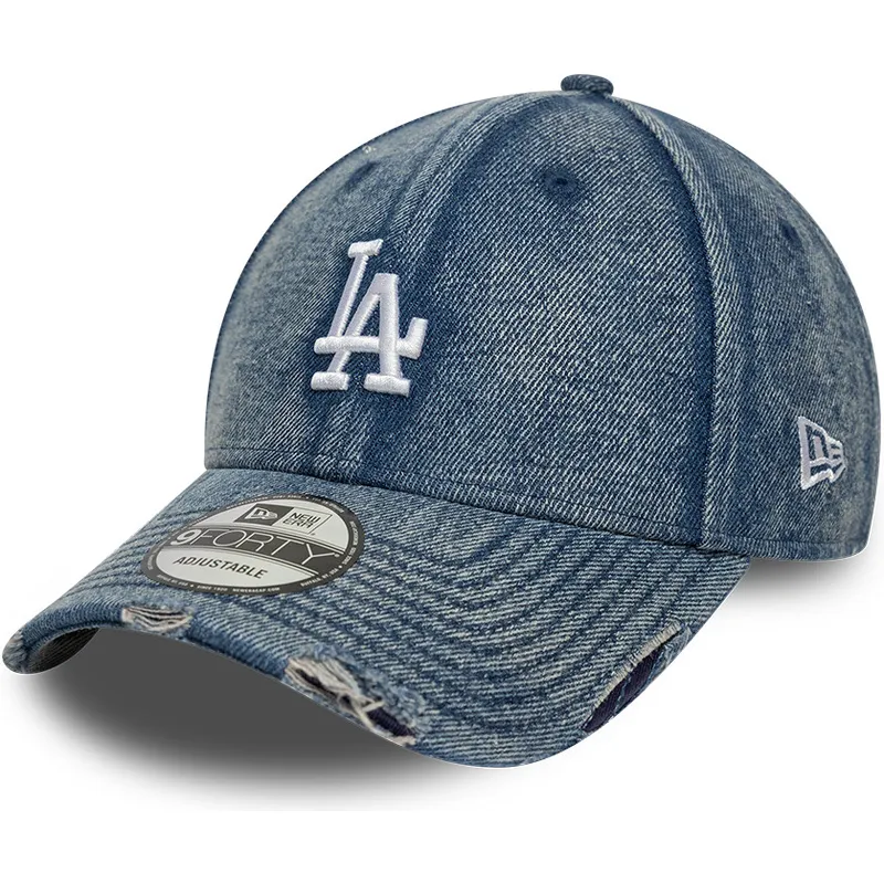 bla-justerbar-kurvet-kasket-9forty-acid-wash-denim-fra-los-angeles-dodgers-mlb-fra-new-era