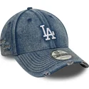 bla-justerbar-kurvet-kasket-9forty-acid-wash-denim-fra-los-angeles-dodgers-mlb-fra-new-era