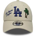 beige-justerbar-kurvet-kasket-9forty-city-icon-fra-los-angeles-dodgers-mlb-fra-new-era