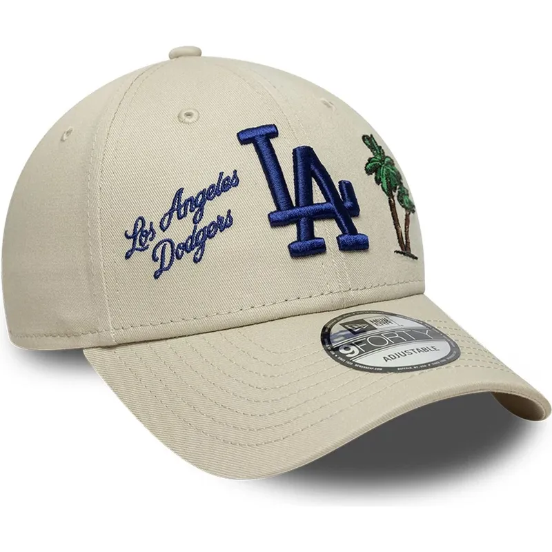 beige-justerbar-kurvet-kasket-9forty-city-icon-fra-los-angeles-dodgers-mlb-fra-new-era