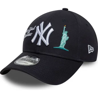 Justerbar marineblå kurvet kasket 9FORTY City Icon fra New York Yankees MLB fra New Era