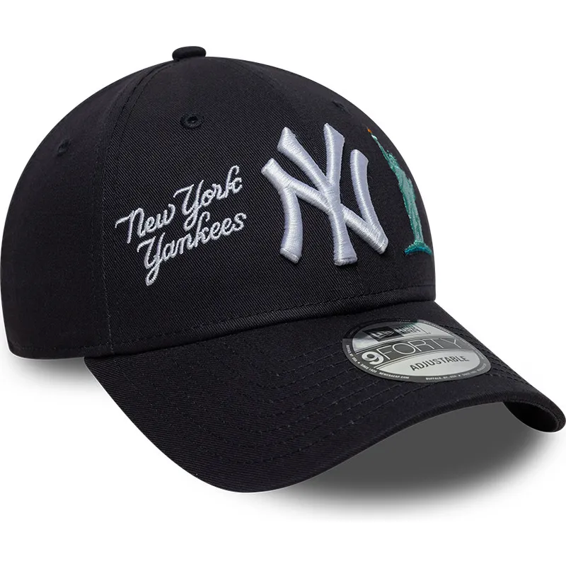 justerbar-marinebla-kurvet-kasket-9forty-city-icon-fra-new-york-yankees-mlb-fra-new-era