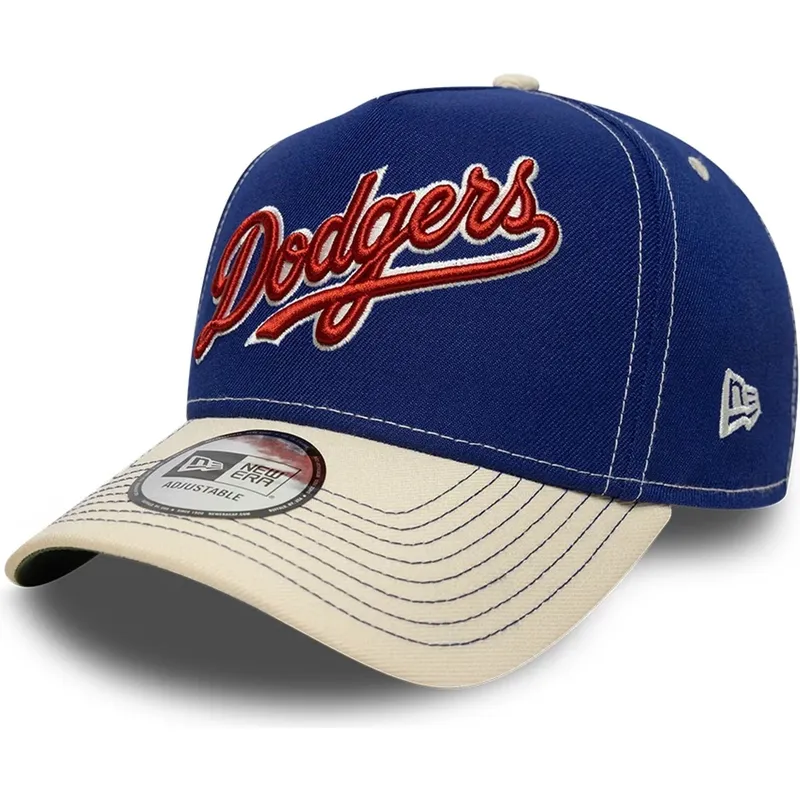 bla-og-beige-buet-kasket-snapback-e-frame-city-icon-fra-los-angeles-dodgers-mlb-fra-new-era