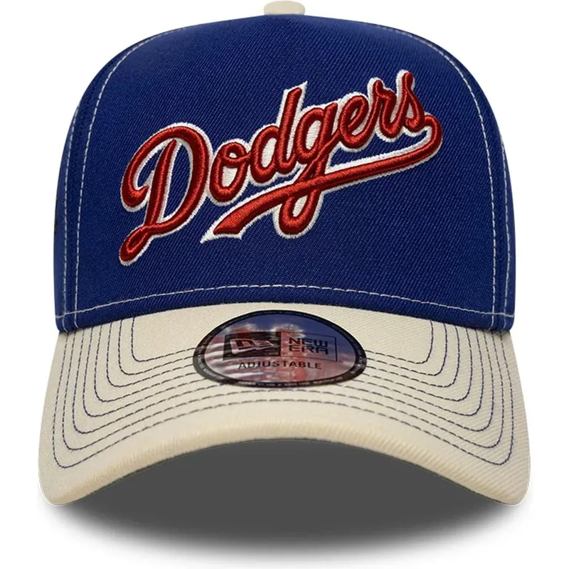 bla-og-beige-buet-kasket-snapback-e-frame-city-icon-fra-los-angeles-dodgers-mlb-fra-new-era