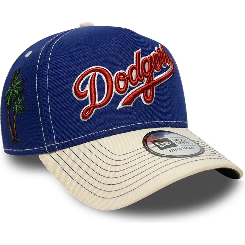bla-og-beige-buet-kasket-snapback-e-frame-city-icon-fra-los-angeles-dodgers-mlb-fra-new-era