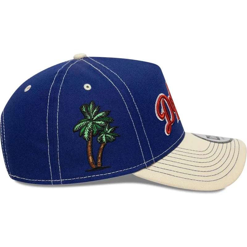 bla-og-beige-buet-kasket-snapback-e-frame-city-icon-fra-los-angeles-dodgers-mlb-fra-new-era