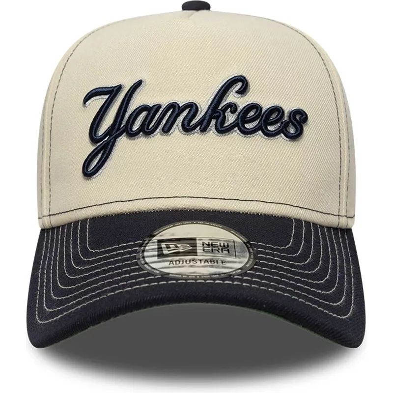 buet-kasket-beige-og-marinebla-snapback-e-frame-city-icon-fra-new-york-yankees-mlb-fra-new-era