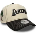 buet-beige-og-sort-snapback-kasket-e-frame-city-icon-fra-los-angeles-lakers-nba-fra-new-era