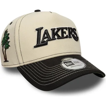Buet beige og sort snapback-kasket E Frame City Icon fra Los Angeles Lakers NBA fra New Era
