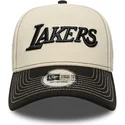 buet-beige-og-sort-snapback-kasket-e-frame-city-icon-fra-los-angeles-lakers-nba-fra-new-era