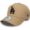 brun-curved-snapback-kasket-med-sort-logo-e-frame-league-essential-fra-los-angeles-dodgers-mlb-fra-new-era