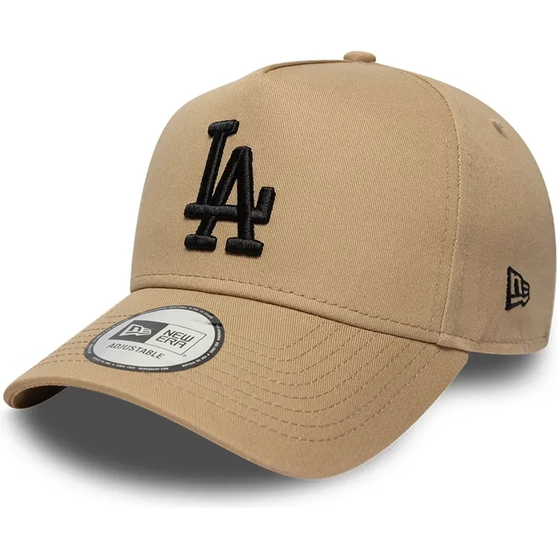 brun-curved-snapback-kasket-med-sort-logo-e-frame-league-essential-fra-los-angeles-dodgers-mlb-fra-new-era
