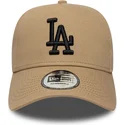 brun-curved-snapback-kasket-med-sort-logo-e-frame-league-essential-fra-los-angeles-dodgers-mlb-fra-new-era