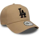brun-curved-snapback-kasket-med-sort-logo-e-frame-league-essential-fra-los-angeles-dodgers-mlb-fra-new-era