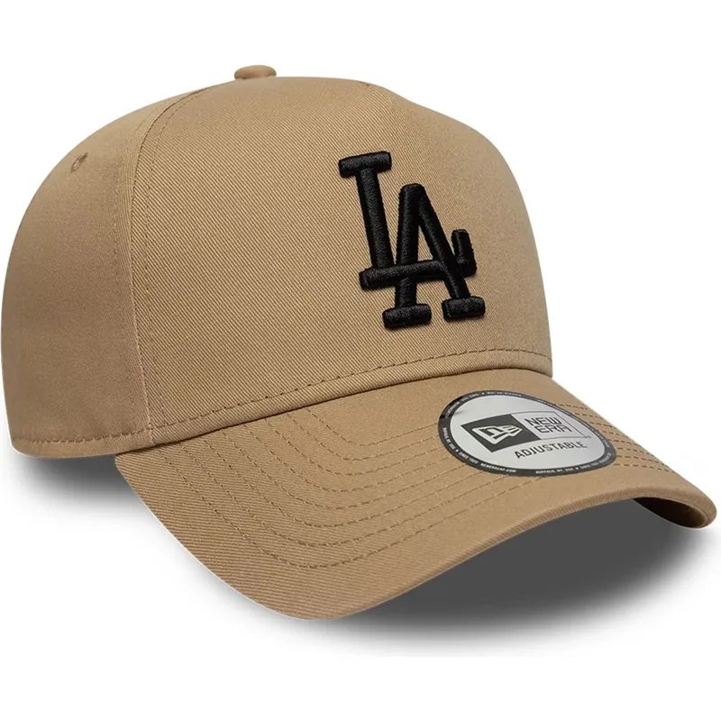 brun-curved-snapback-kasket-med-sort-logo-e-frame-league-essential-fra-los-angeles-dodgers-mlb-fra-new-era