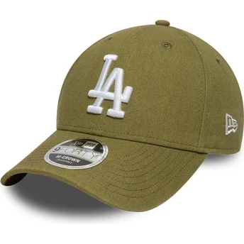 Grøn curved snapback kasket 9FORTY M-Crown Linen fra Los Angeles Dodgers MLB fra New Era