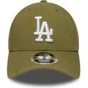 gron-curved-snapback-kasket-9forty-m-crown-linen-fra-los-angeles-dodgers-mlb-fra-new-era