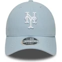 lysebla-snapback-kasket-med-buet-skygge-9forty-m-crown-linen-fra-new-york-mets-mlb-fra-new-era