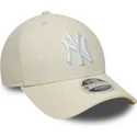 buet-beige-snapback-kasket-9forty-m-crown-linen-fra-new-york-yankees-mlb-fra-new-era