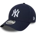 marinebla-buet-kasket-snapback-9forty-m-crown-linen-fra-new-york-yankees-mlb-fra-new-era