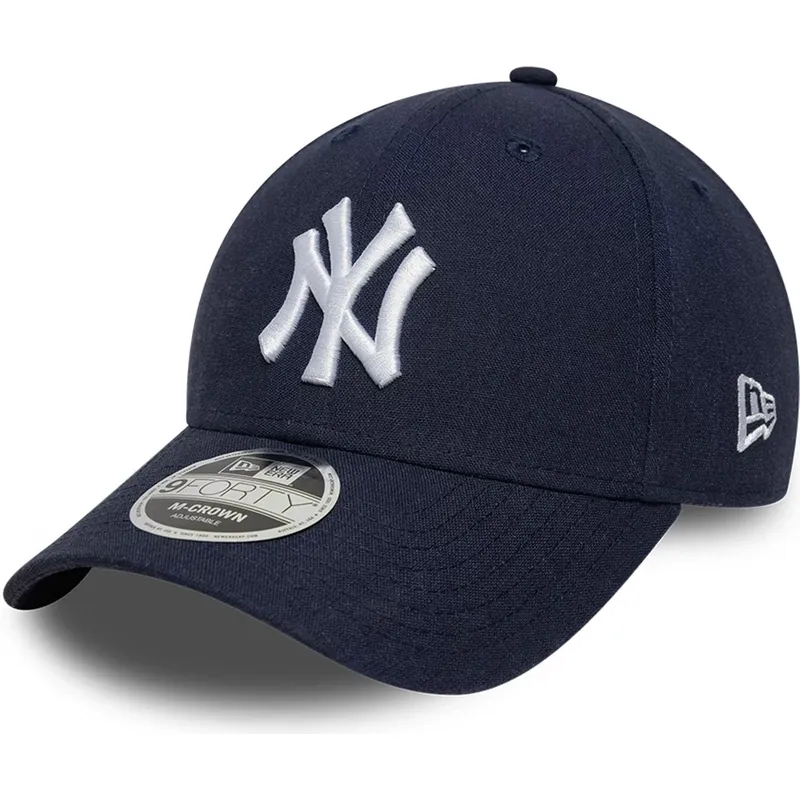 marinebla-buet-kasket-snapback-9forty-m-crown-linen-fra-new-york-yankees-mlb-fra-new-era