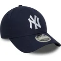 marinebla-buet-kasket-snapback-9forty-m-crown-linen-fra-new-york-yankees-mlb-fra-new-era