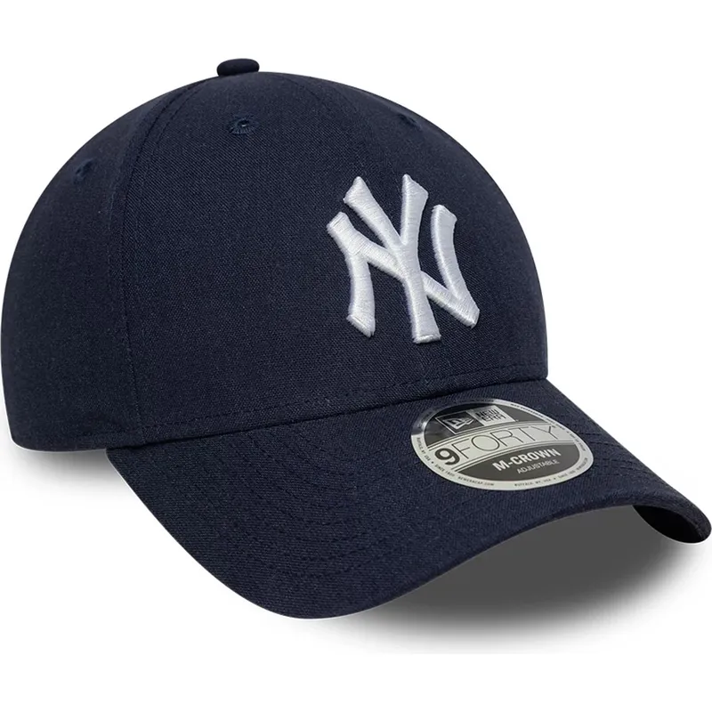 marinebla-buet-kasket-snapback-9forty-m-crown-linen-fra-new-york-yankees-mlb-fra-new-era
