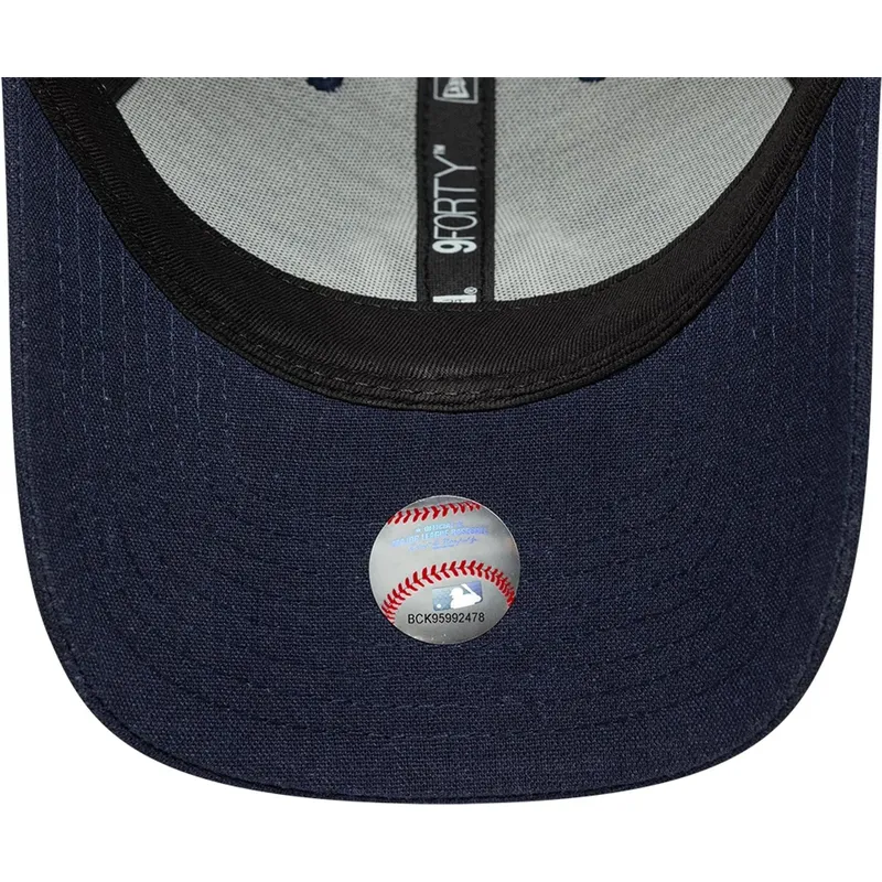 marinebla-buet-kasket-snapback-9forty-m-crown-linen-fra-new-york-yankees-mlb-fra-new-era