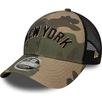 Trucker-kasket camouflage 9FORTY M-Crown Wordmark fra New York Yankees MLB fra New Era