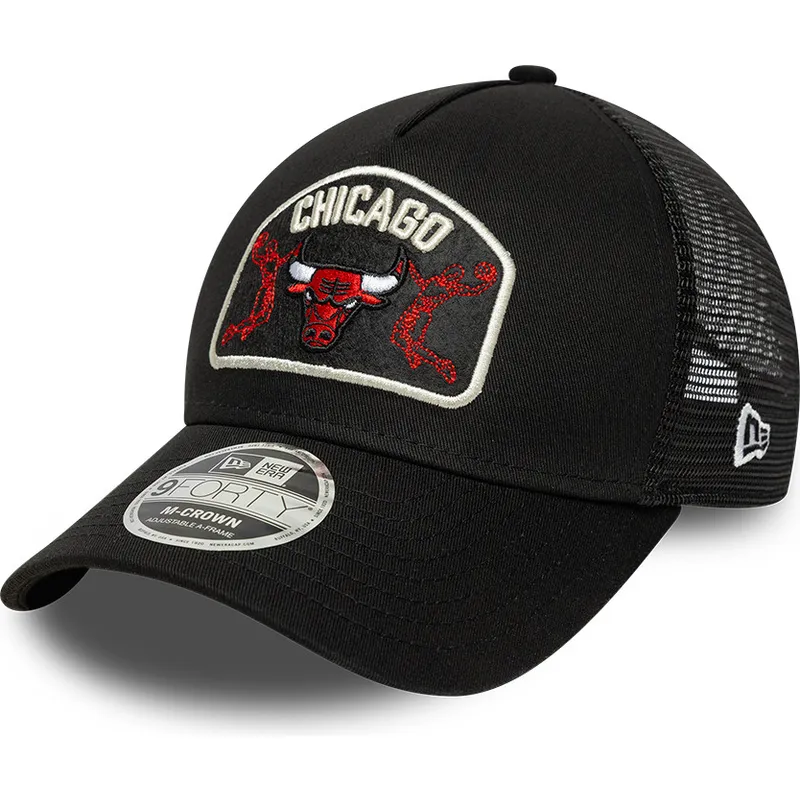 sort-9forty-m-crown-a-frame-trucker-kasket-fra-chicago-bulls-nba-af-new-era