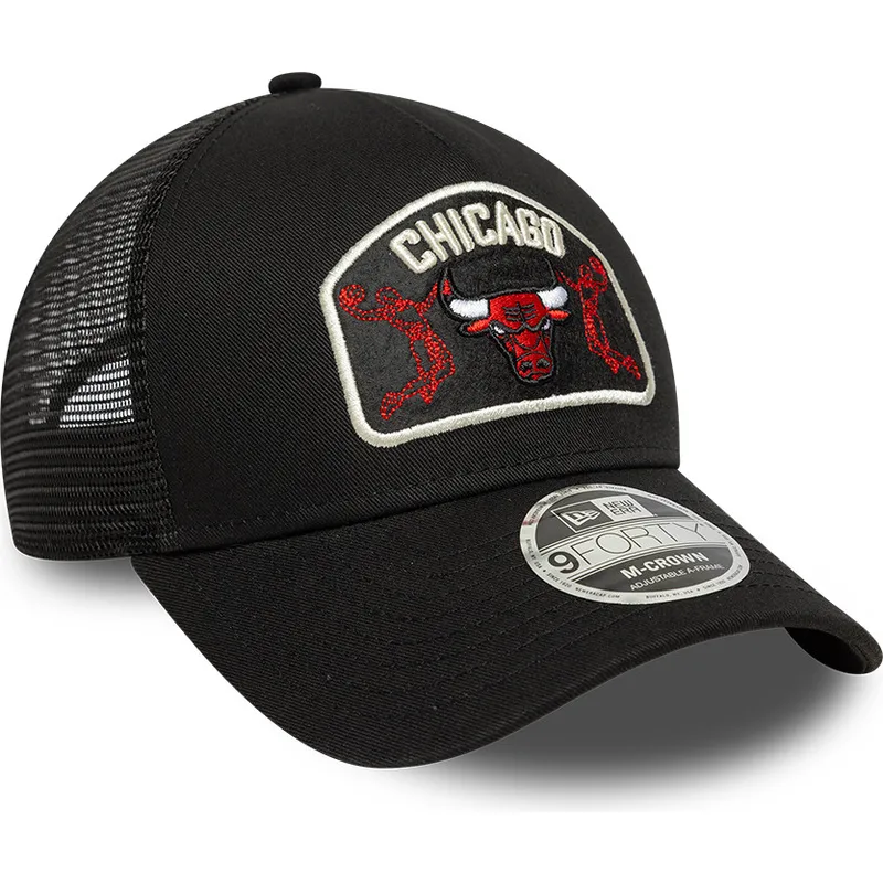 sort-9forty-m-crown-a-frame-trucker-kasket-fra-chicago-bulls-nba-af-new-era